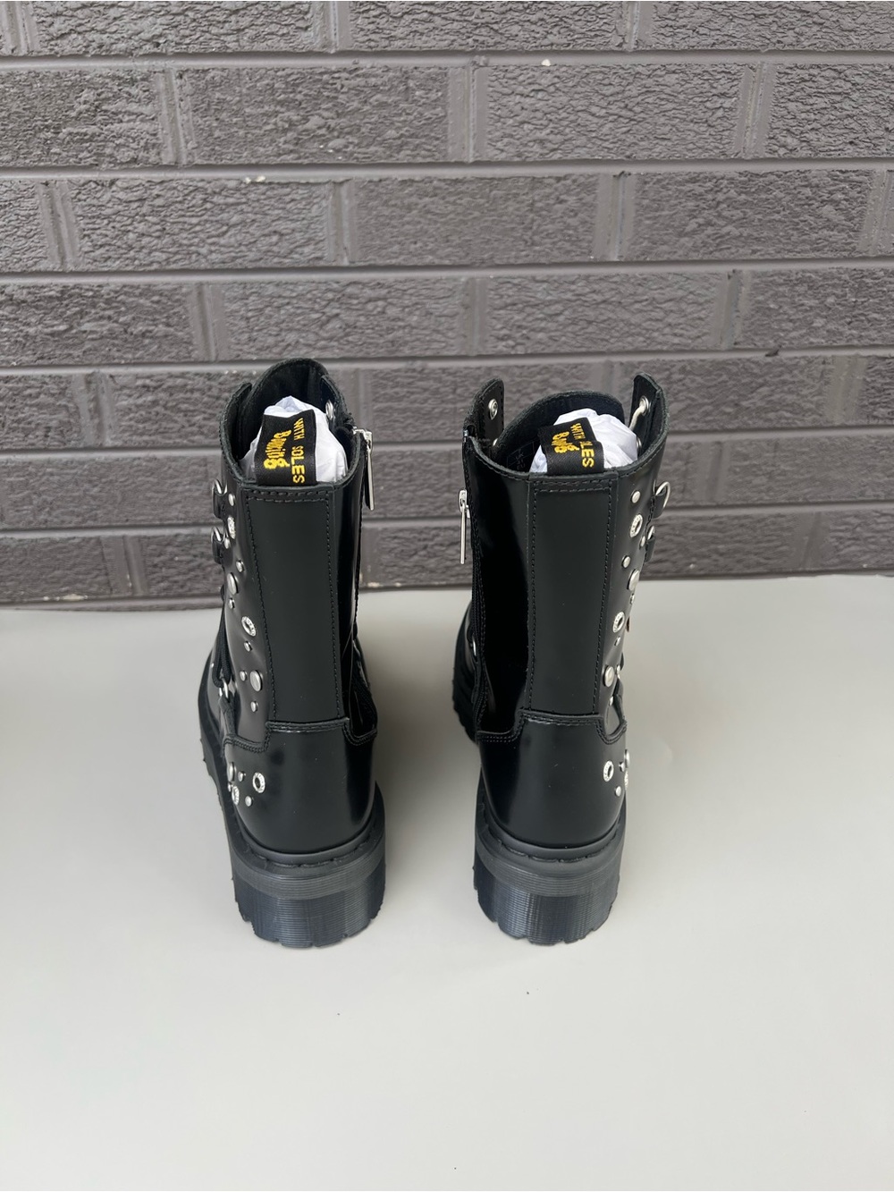 NWT Dr. Martens Jadon Hi Black Leather Platform Boots Sz Us 8M/9L - Picture 5 of 11
